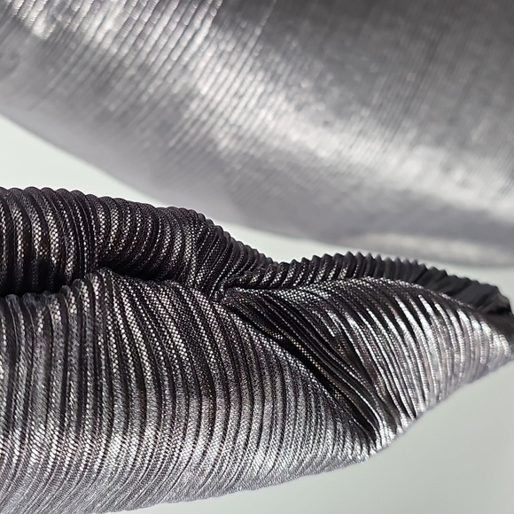 Free People Mila Silver Metallic Textured Open Back Mock Turtleneck Maxi Sz:L - Picture 6 of 13